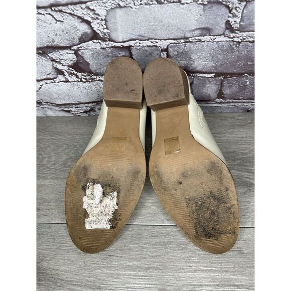 Madewell The Harper Ivory Leather Mules Stacked Heels Women 8M US/39EU J8560 - Picture 15 of 16